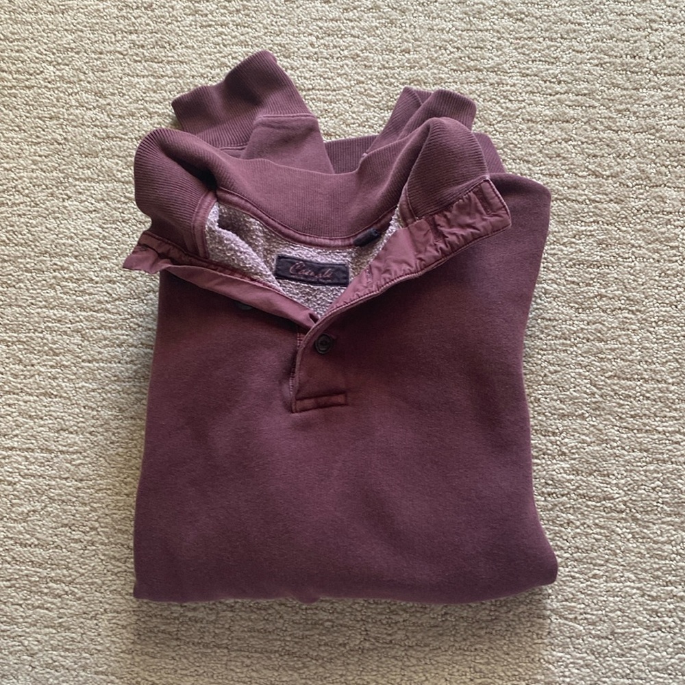 Maroon Quarter Button Sweatshirt